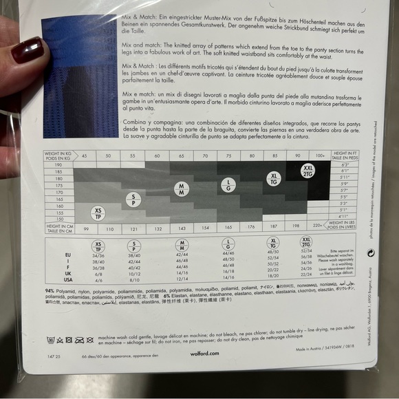 WOLFORD NWT Trinity Mix Tights - Picture 4 of 4